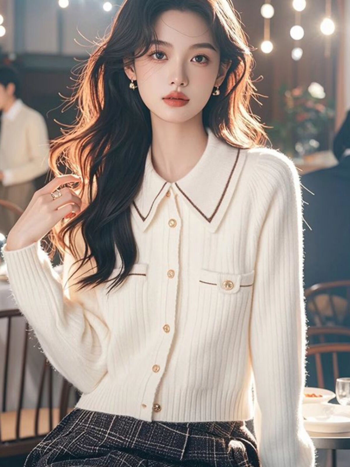 高级小香风单排扣毛衣女2025秋冬新款设计感气质针织开衫加厚上衣