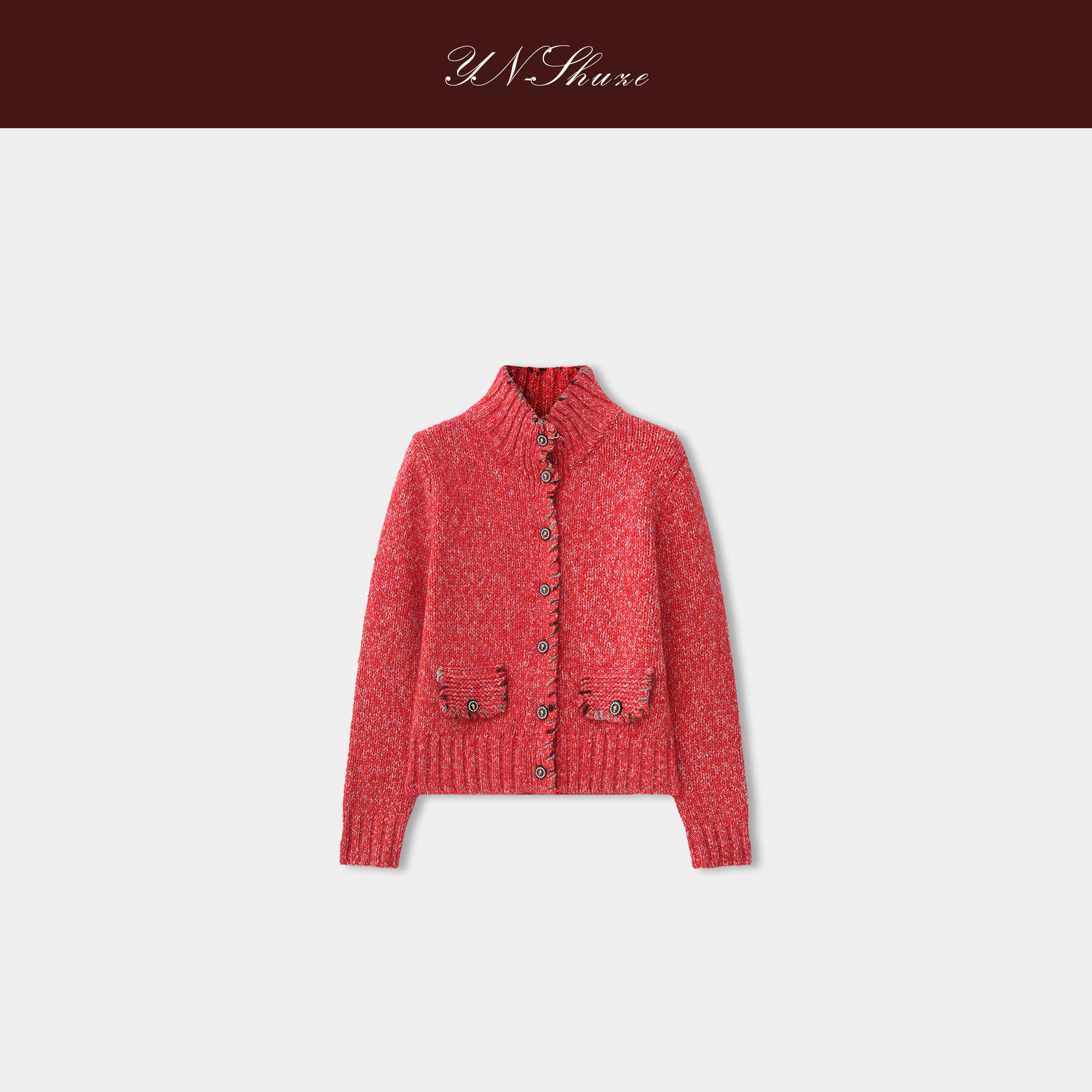 YN-SHUZE设计师冬季气质羊绒开衫毛衣SZ-YNB-4572