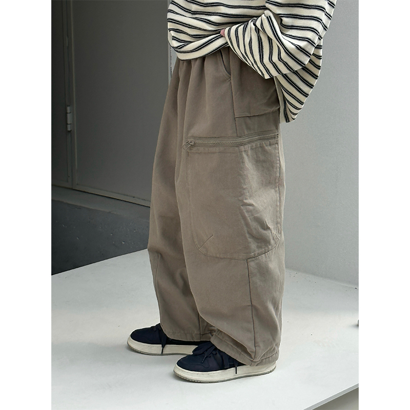 【现货】2025新款男童裤子秋冬加绒中大童工装裤韩版加厚儿童长裤