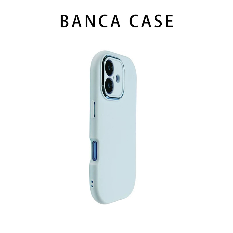 BANCA纯色金属镜框小胖妹适用苹果17/16手机壳华为vivo小米15oppo