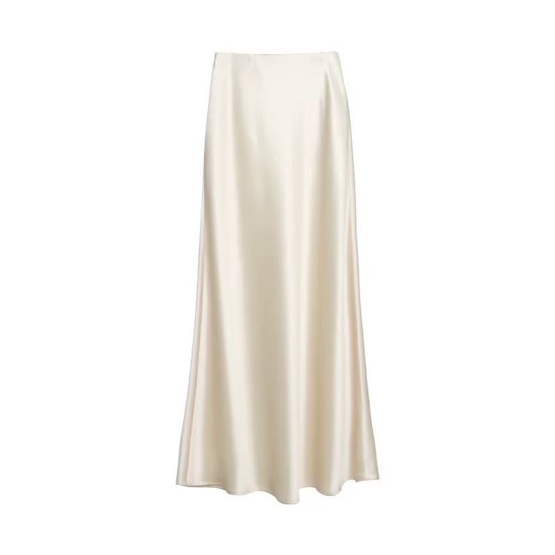 【醋酸缎面半身裙】A字包臀显瘦高级感松紧腰气质垂感鱼尾裙