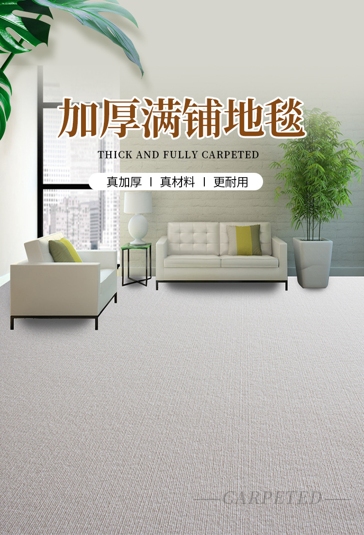 加厚特厚隔音地毯防潮隔凉满铺卧室客厅直播间台球厅美容院整张铺