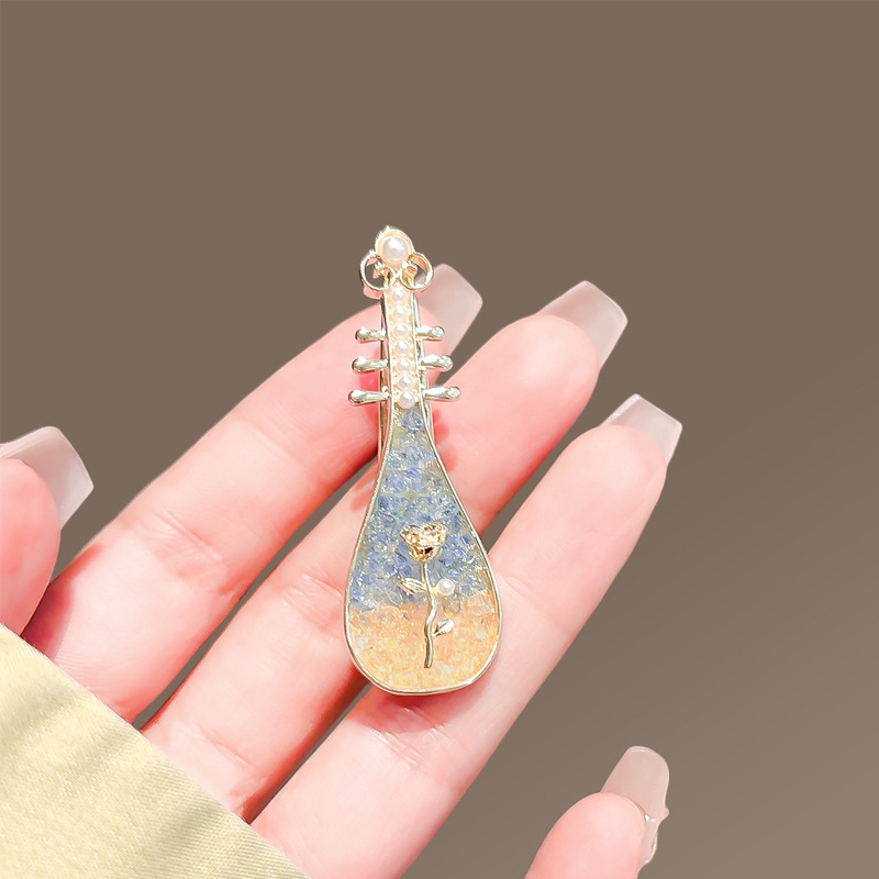 创意刘海夹碎发夹子玫瑰花琵琶气质古风网红发卡头饰国风发夹可爱