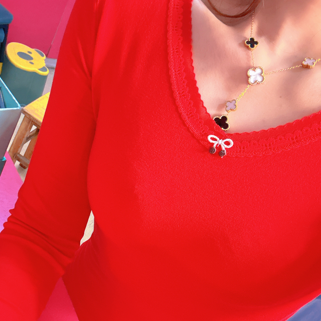 发财红女士秋冬大红色高弹棉柔保暖美体内衣套装