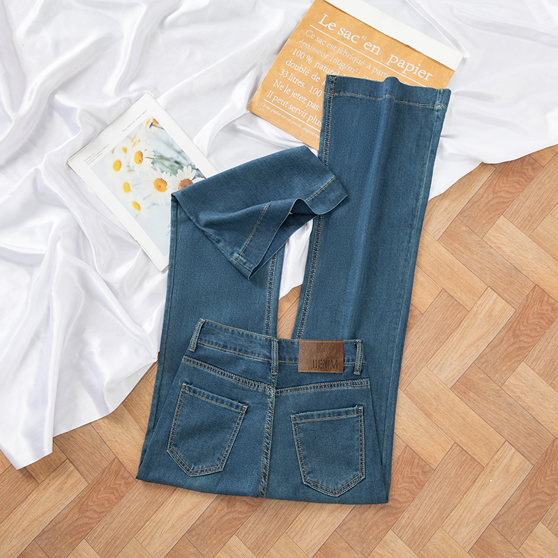 垂感天丝莱赛尔牛仔裤女2025夏季新款薄款阔腿裤宽松拖地微喇裤子