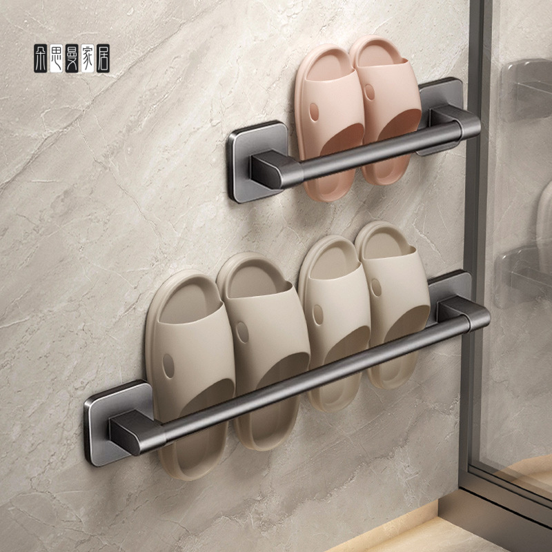 朵思曼浴室拖鞋沥水挂架壁挂式免打孔自粘跨境拖鞋架子卫生间鞋子