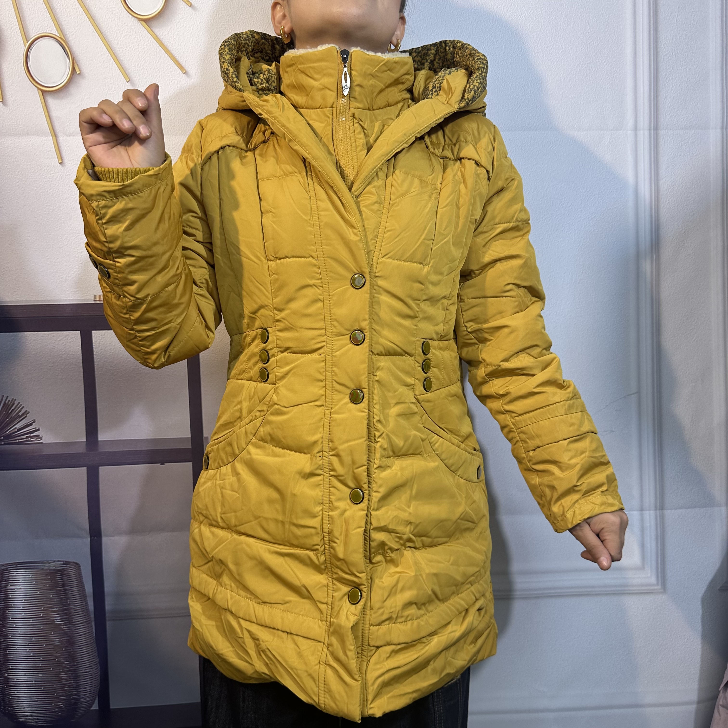 女士秋冬款休闲棉服舒适保暖时尚百搭中长款