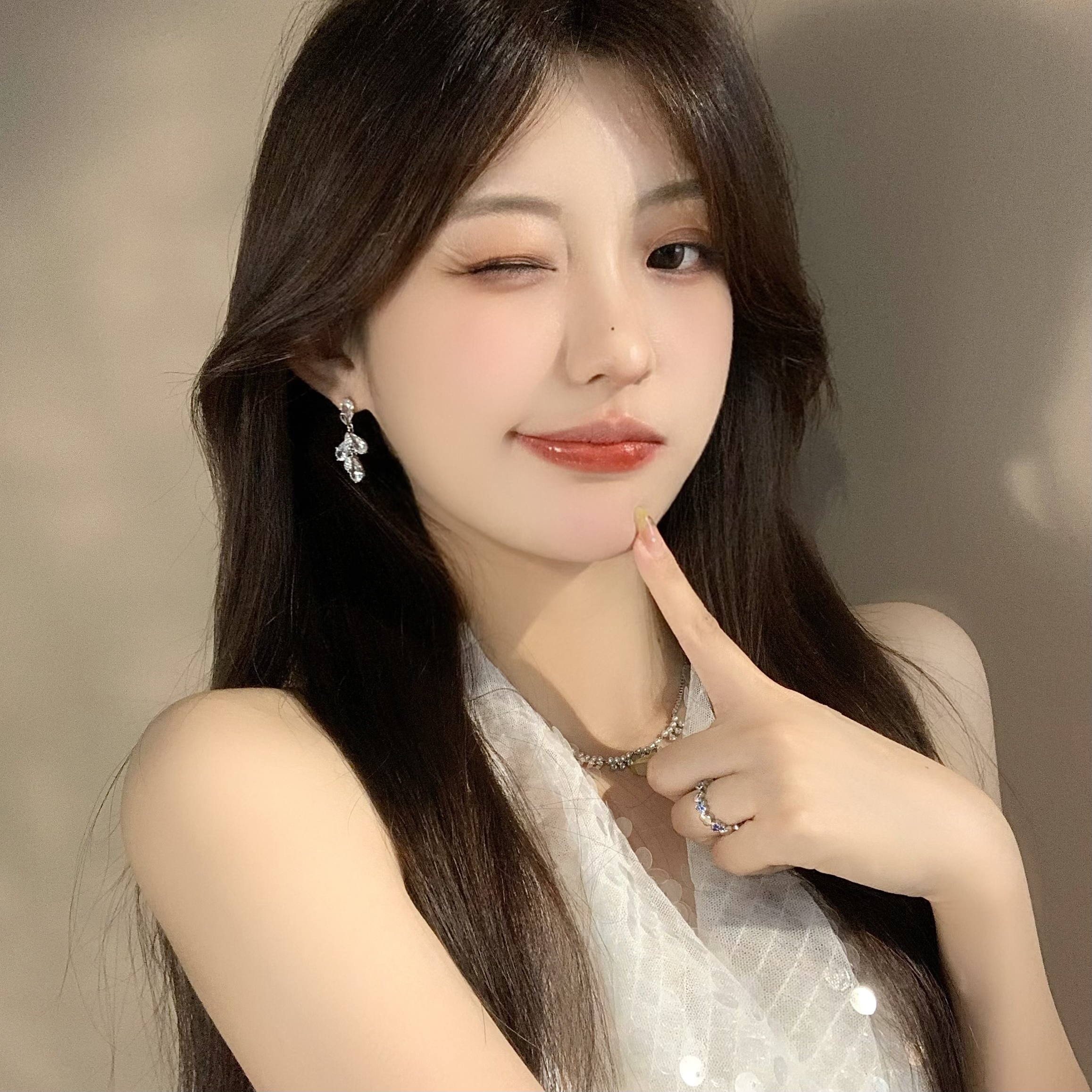 FULL GIRLISH耳环01962轻奢树叶流苏耳钉耳饰