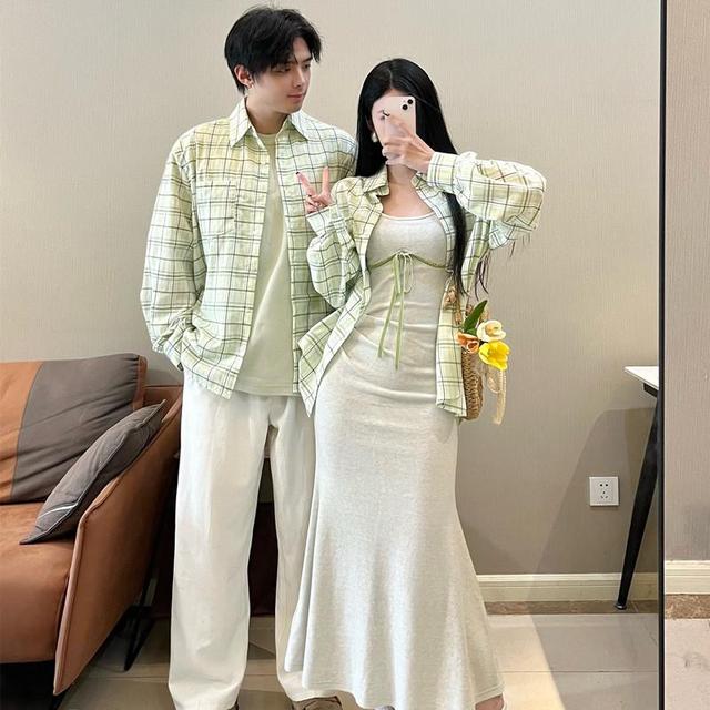 情侣装夏装2025新款设计感小众韩版衬衫法式显瘦纯欲包臀裙两件套