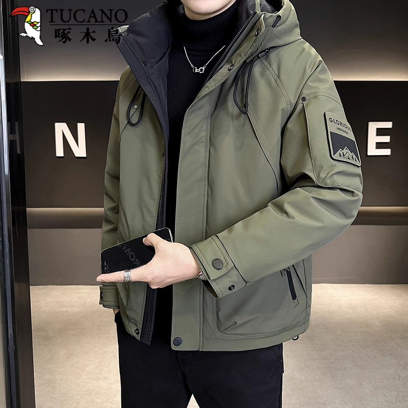 TUCANO/啄木鳥冬季工装冲锋衣保暖外套连帽羽绒棉服防风户外情侣