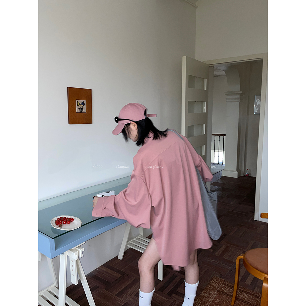 JCCC影子【夕阳下】纯色简约经典廓形羊蹄袖长袖衬衫JE4CSC14