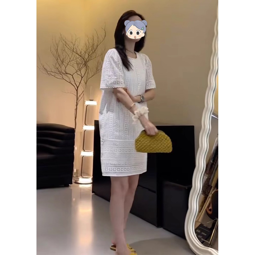 海边度假连衣裙女2025夏季新款宽松短袖慵懒风法式甜美气质裙子潮