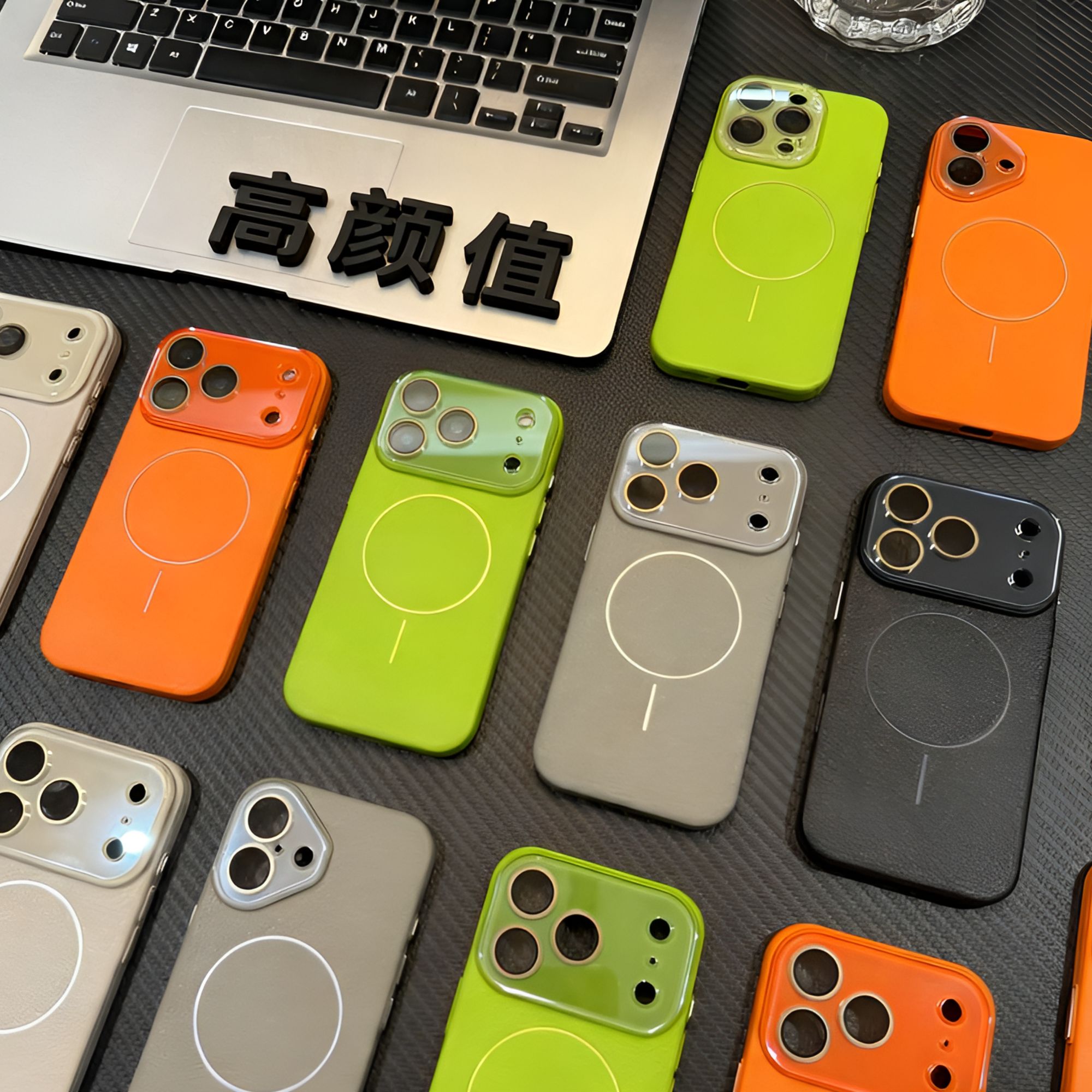 新款荔枝纹无线充荔枝纹PC壳适用iPhone17pro手机壳苹果16/15/14