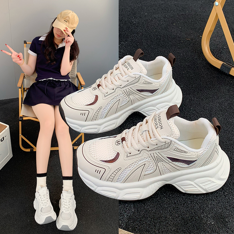 2025爆款夏季舒适百搭老爹鞋女鞋网红时尚复古ing韩版透气休闲鞋