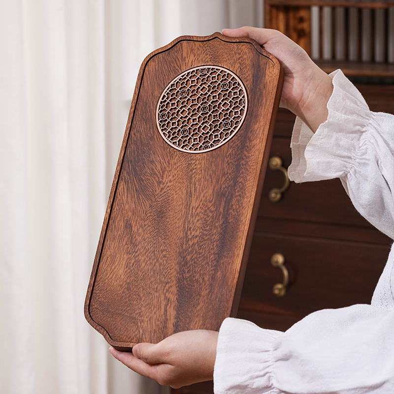 北美黑胡桃木茶托盘干泡台高端实木家用轻奢新中式小型干泡茶盘