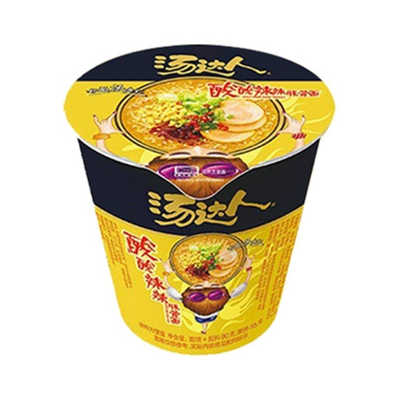 统一汤达人杯面方便面 【汤达人酸酸辣辣豚骨面6杯 】