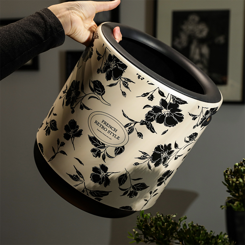 垃圾桶家用客厅新款轻奢高档法式大容量卧室高颜值双层可提办公室