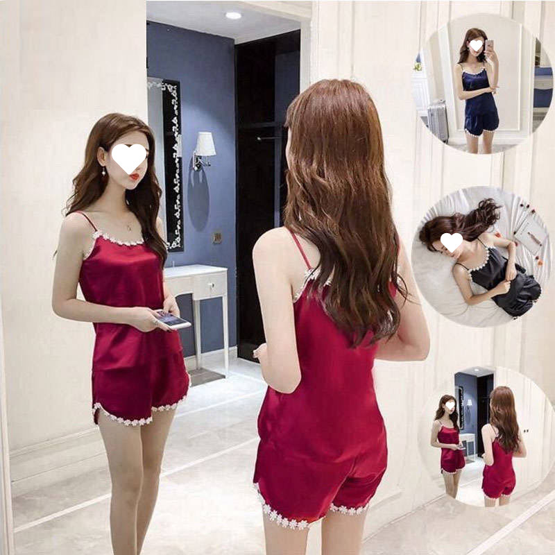 2025冰丝新款睡衣女性感吊带套装少女装夏季闺蜜可爱宽松家居服