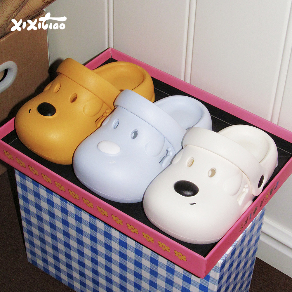 细细条 儿童少女心洞洞鞋可爱狗狗男童女童凉鞋亲子夏季沙滩拖鞋