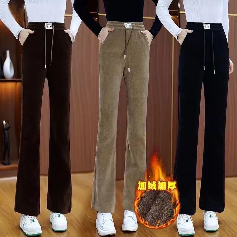 【加绒加厚】冬季百搭时尚显瘦微喇裤高腰保暖