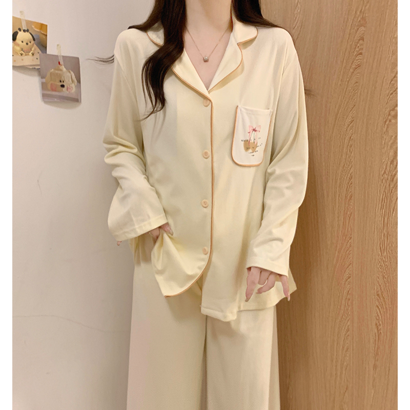 睡衣女款春秋季长袖奶油风2025新款冬天女士休闲休闲网红风两件套