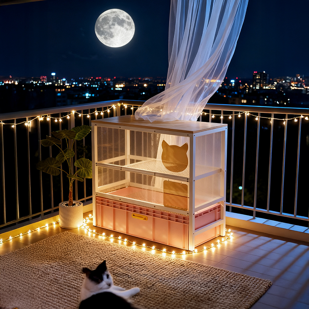 【新款三层】86CM宽全封闭柜子猫砂盆一体双层超大号防外溅猫厕所