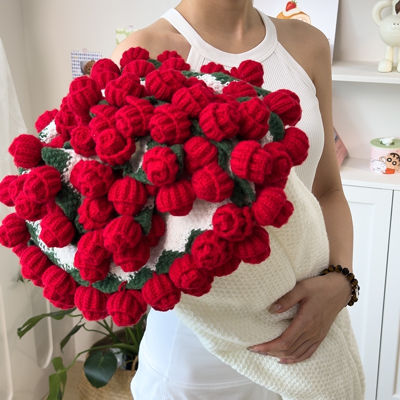 生日礼物玫瑰花束毯多功能毯子车载办公室盖毯毛毯子送礼玫瑰花毯