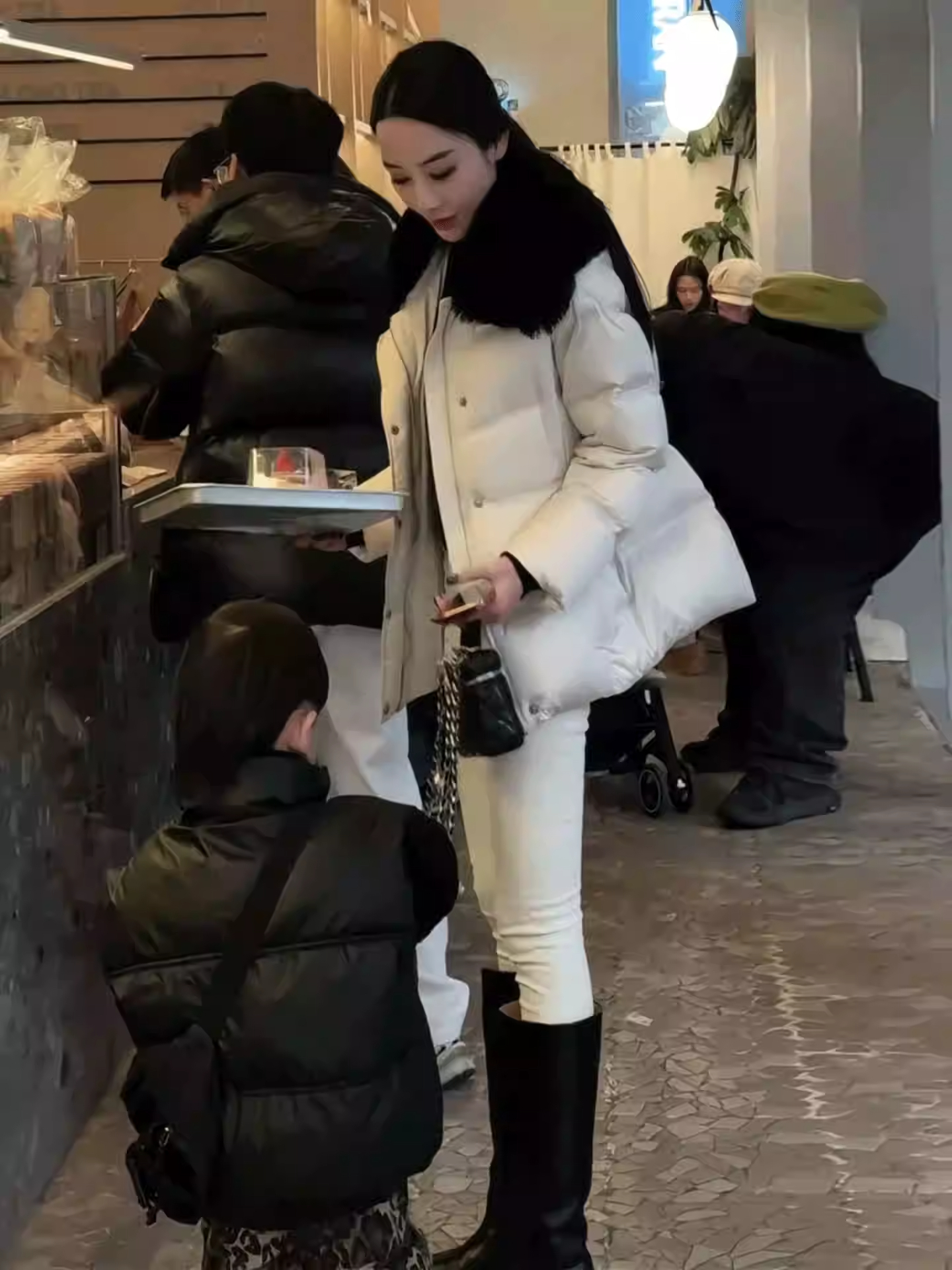 韩系棉服女中长款2025年冬季新款收腰显瘦毛毛领棉衣加厚保暖外套