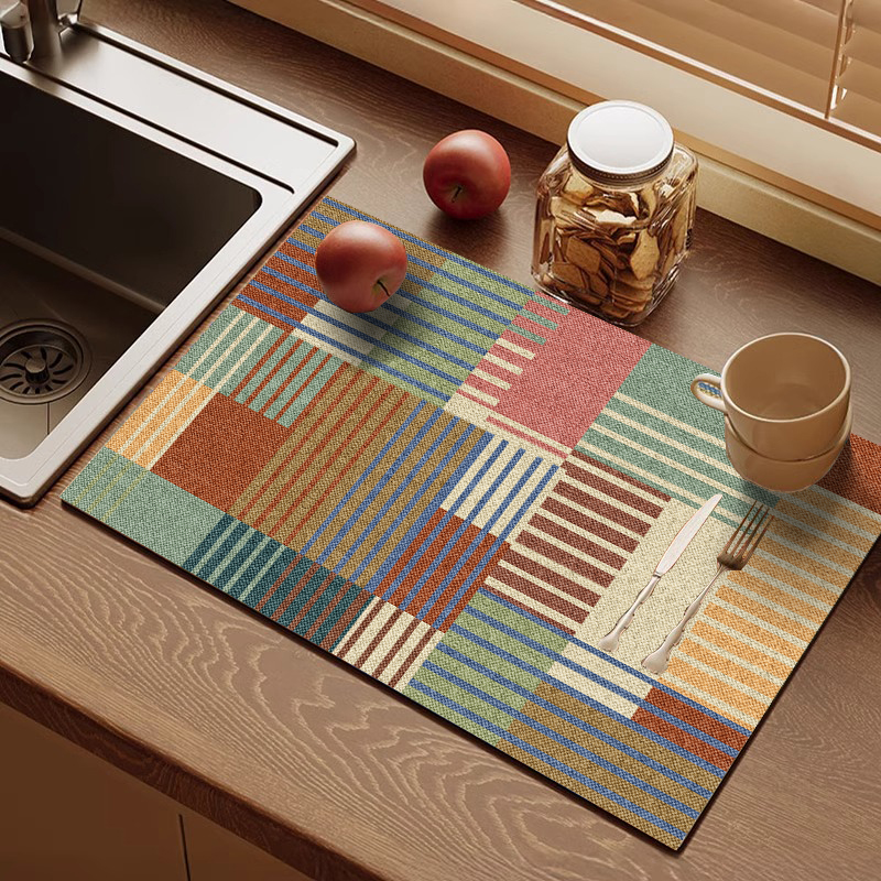 【拍一发二（大尺寸）】美式高级感厨房沥水垫台面硅藻泥吸水隔热餐垫