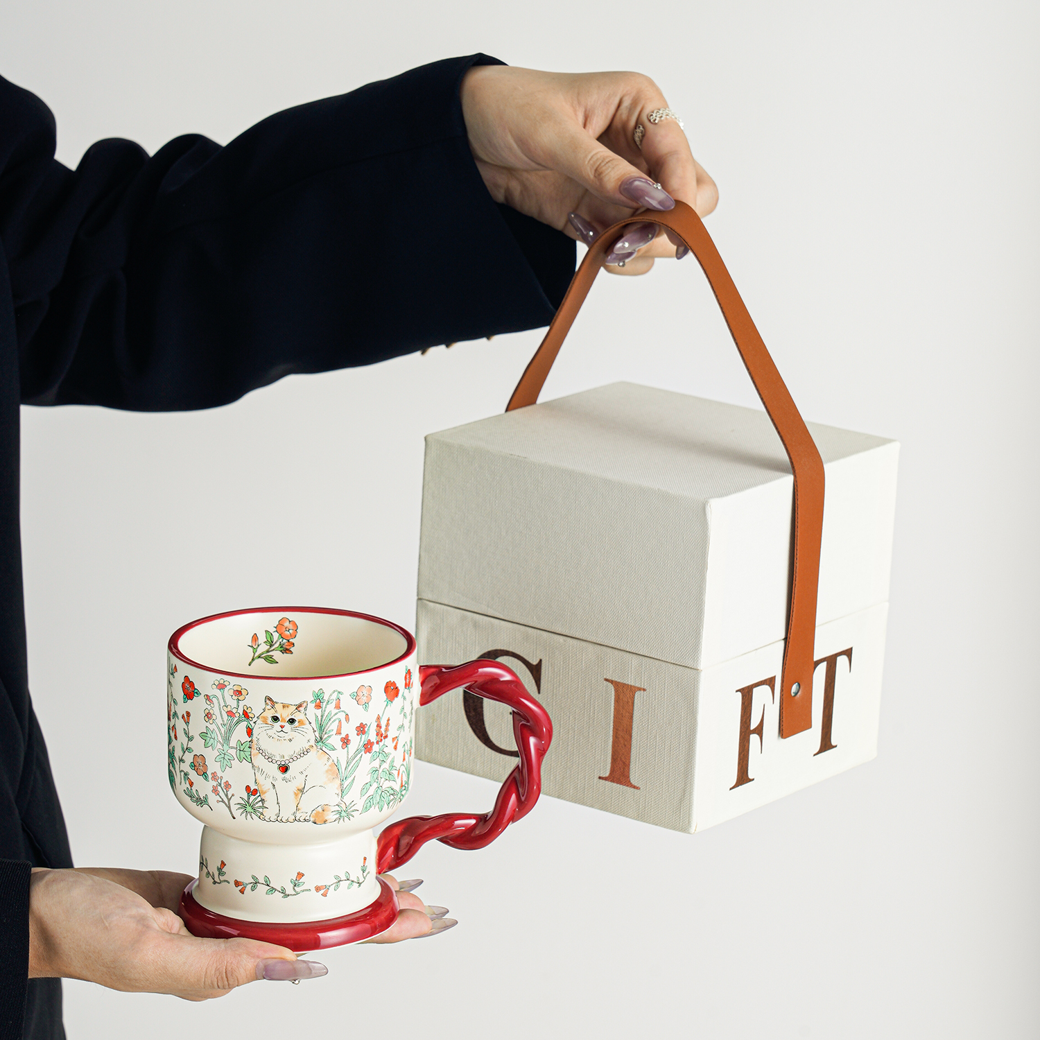 复古马克杯送女生高级感伴手礼品水杯礼盒装杯子送老师教师节礼物