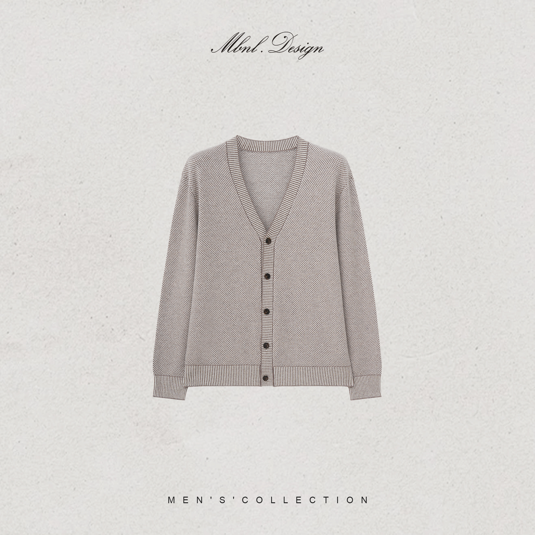 MBNL-F「K.12-Pin」秦磊男装510g羊毛定织双色勾针针织衫LL-WWT0167