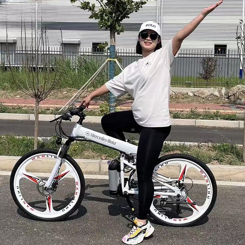 2025新款梅赛德斯奔驰铝合金双臂震三合一体折叠山地车通勤代步