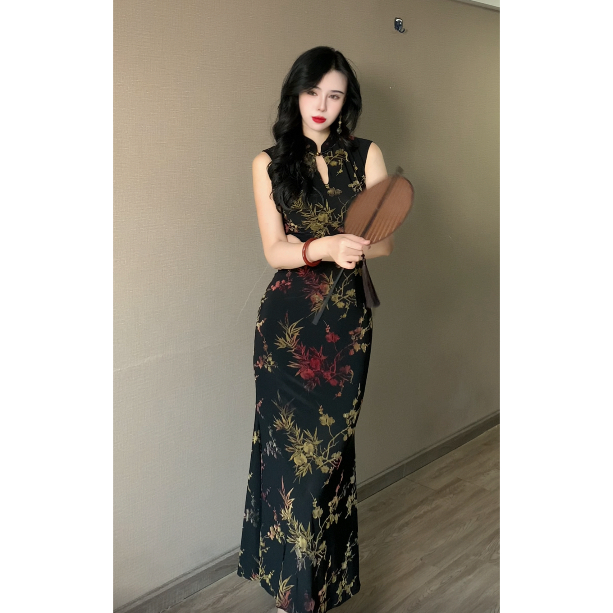 【南汐】玉簪记新中式国风弹力单层显瘦气质优雅日常鱼尾旗袍裙