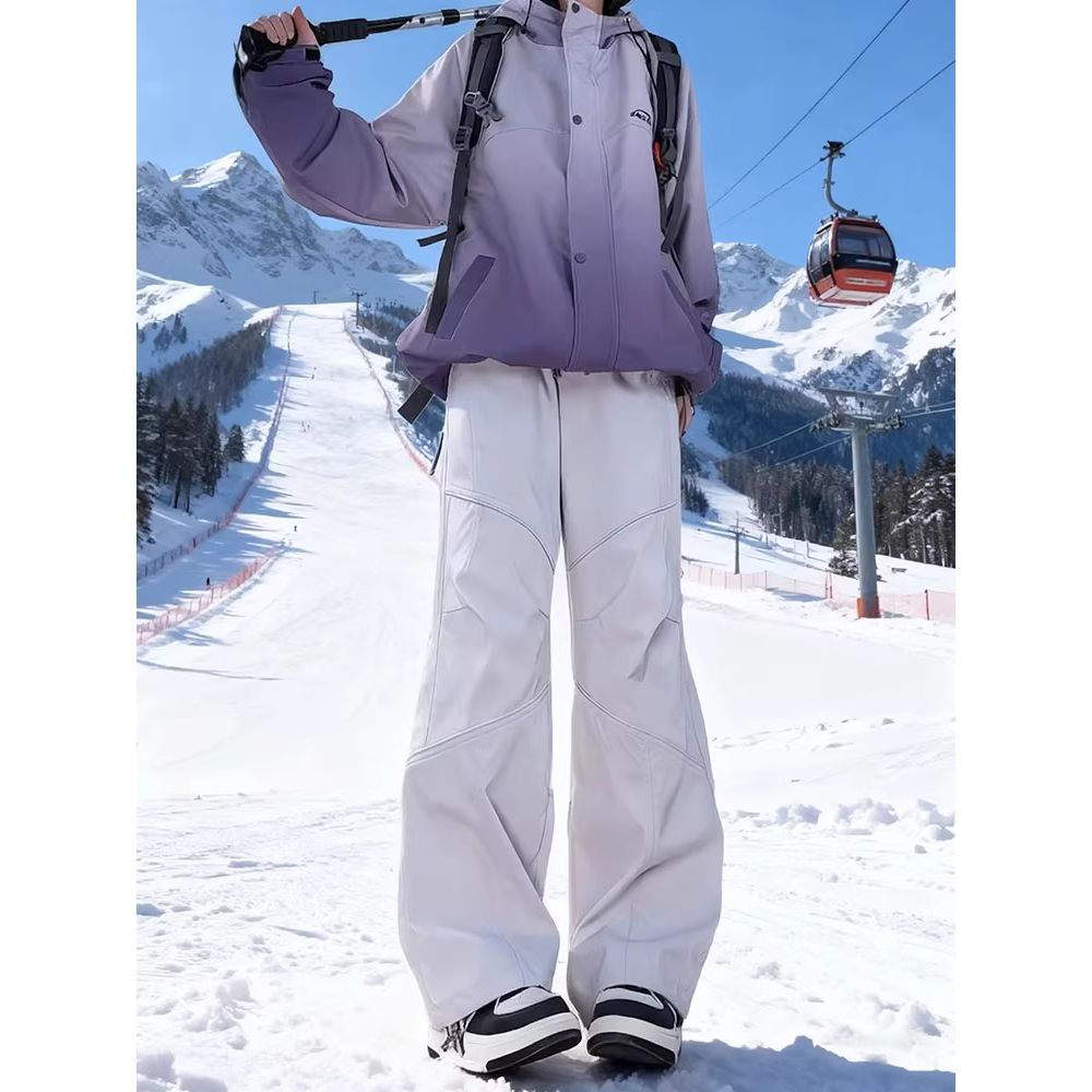 户外雪地极寒裤子男女款加绒加厚滑雪裤防水防风东北零下40度裤子