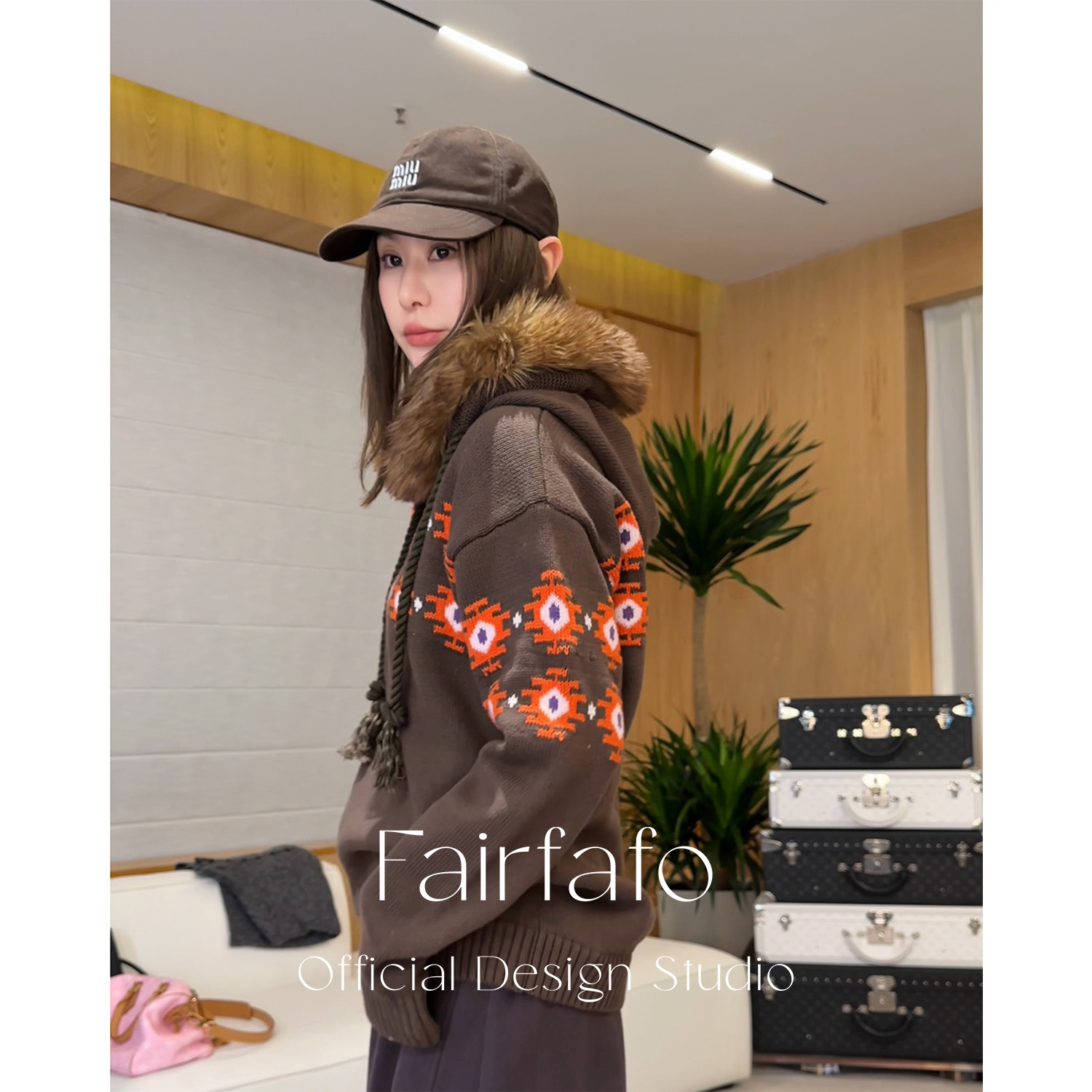 【慵懒连帽套头毛衣】QCMY5A049冬季洋气潮款保暖舒适复古毛衣