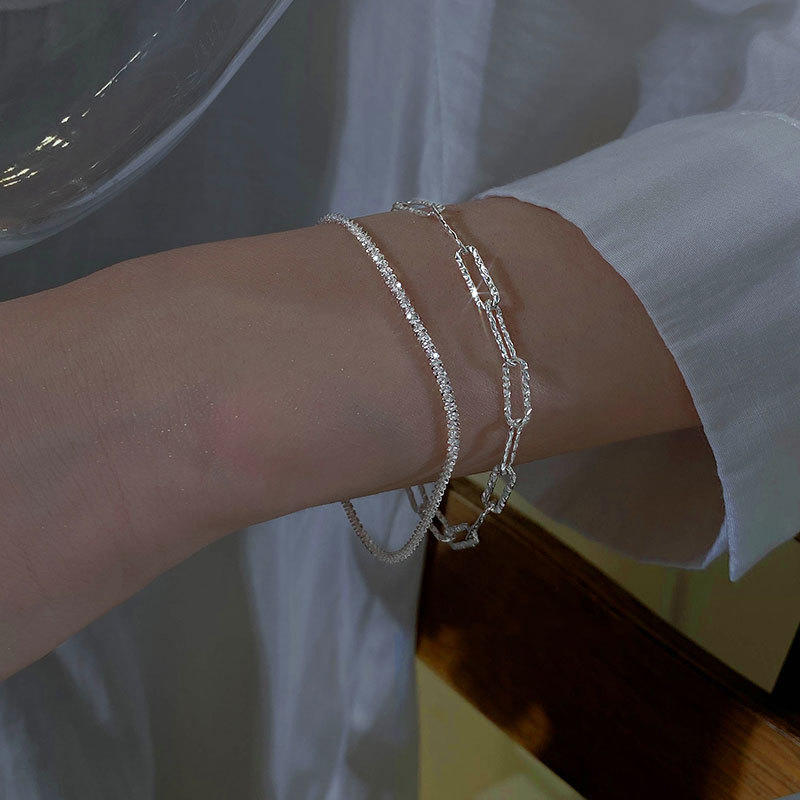 S925纯银满天星手链女小众设计闺蜜手链女生手链银女手饰品