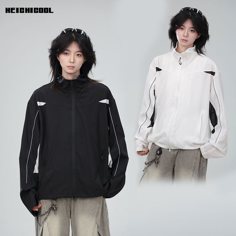 HEICHI黑迟 夏季Cleanfit2025户外凉感透气拼接立领外套防晒衣男