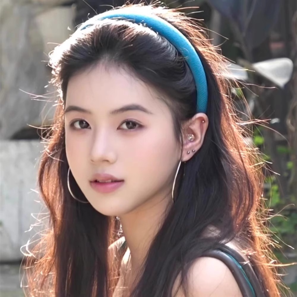 韩系复古ins风蓝色发箍女高级感高颅顶百搭头饰洗脸日常外戴发卡