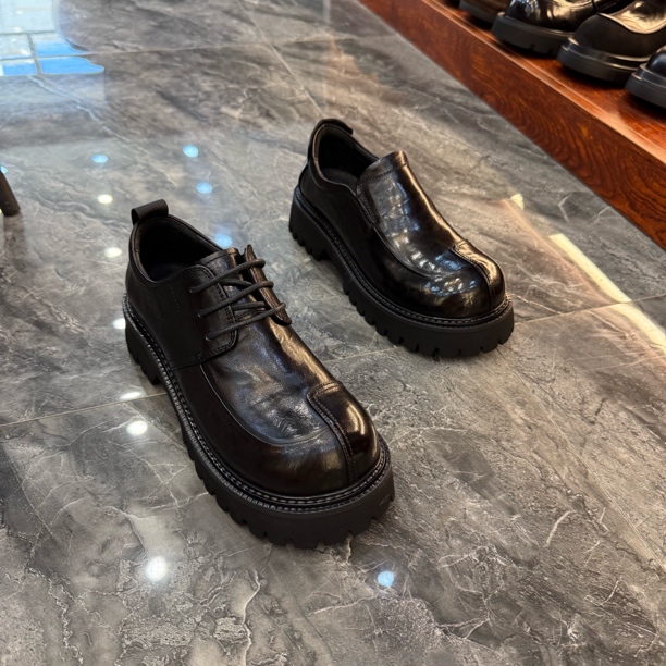 秋季新款纯皮商务休闲大头鞋