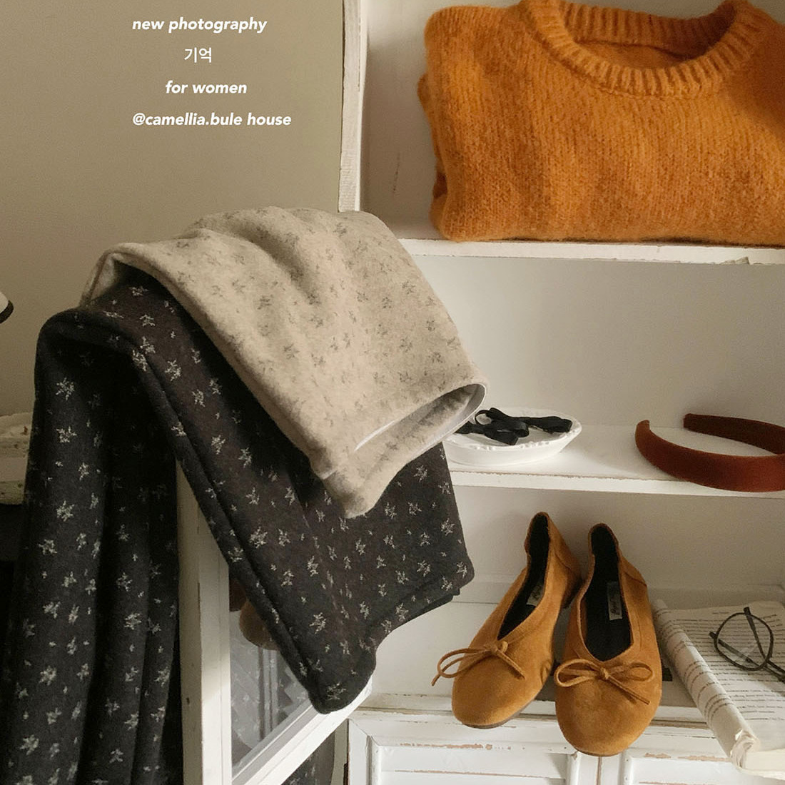 复古碎花毛呢半身裙女秋冬a字垂感温暖加厚气质伞裙大摆长裙