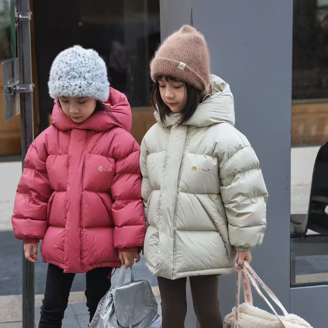 YeeHoO/英氏【断码】韩版新款女童羽绒服 加厚儿童羽绒服 连帽女