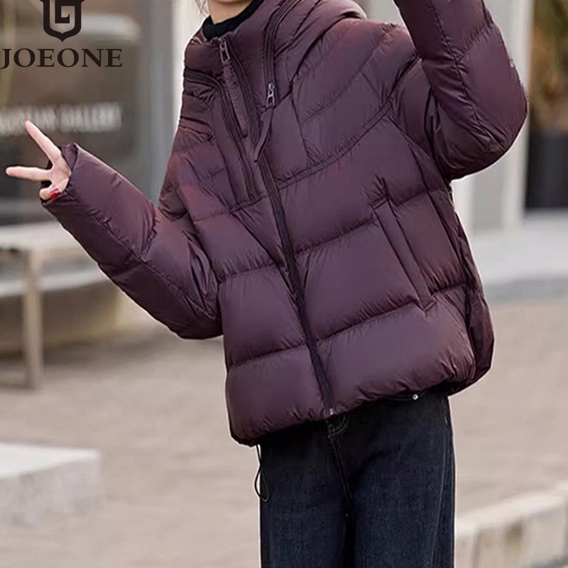 九牧王羽绒服女冬季短款2025新款高级感平湖反季清场羽绒外套大码