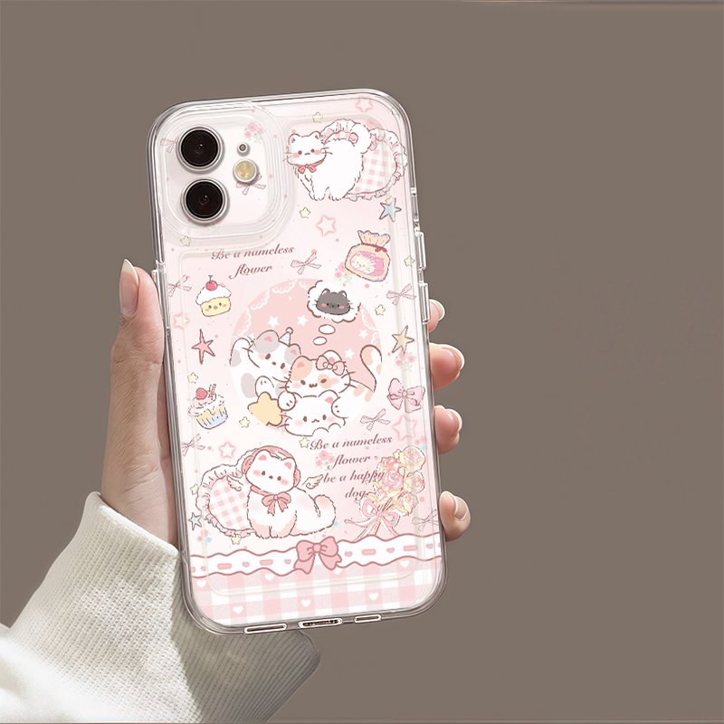 蝴蝶结粉色猫猫适用苹果16手机壳iphone15promax防摔13/14可爱