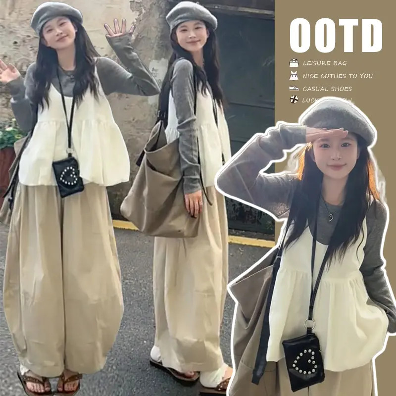 新款松弛感穿搭秋季宽松时尚显瘦百搭女温柔高颜值显瘦休闲三件套