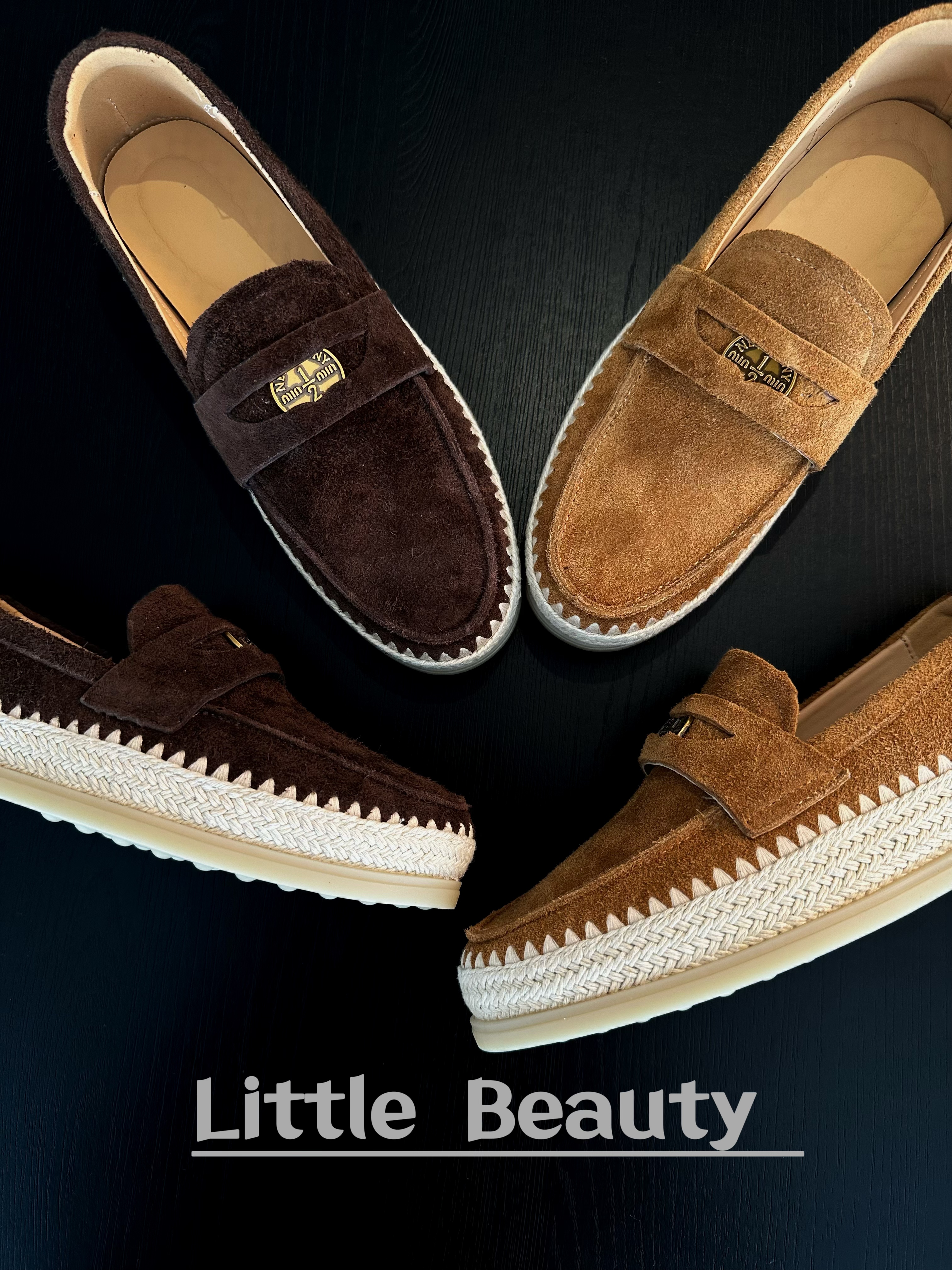 【小美家】头层牛皮Mm家金币超软秋冬乐福鞋