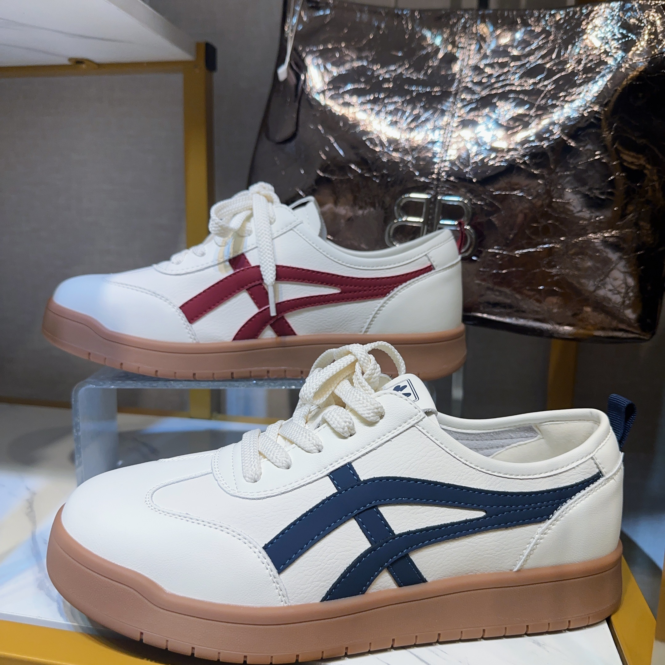 女鞋拼色百搭德训鞋透气时尚休闲鞋修面皮夏季潮流40–43