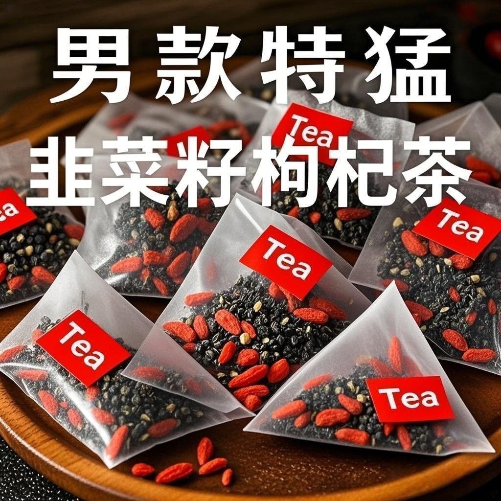 抢【到手80包】农家炒熟韭菜籽宁夏枸杞组合茶四季泡水茶饮男免煮茶