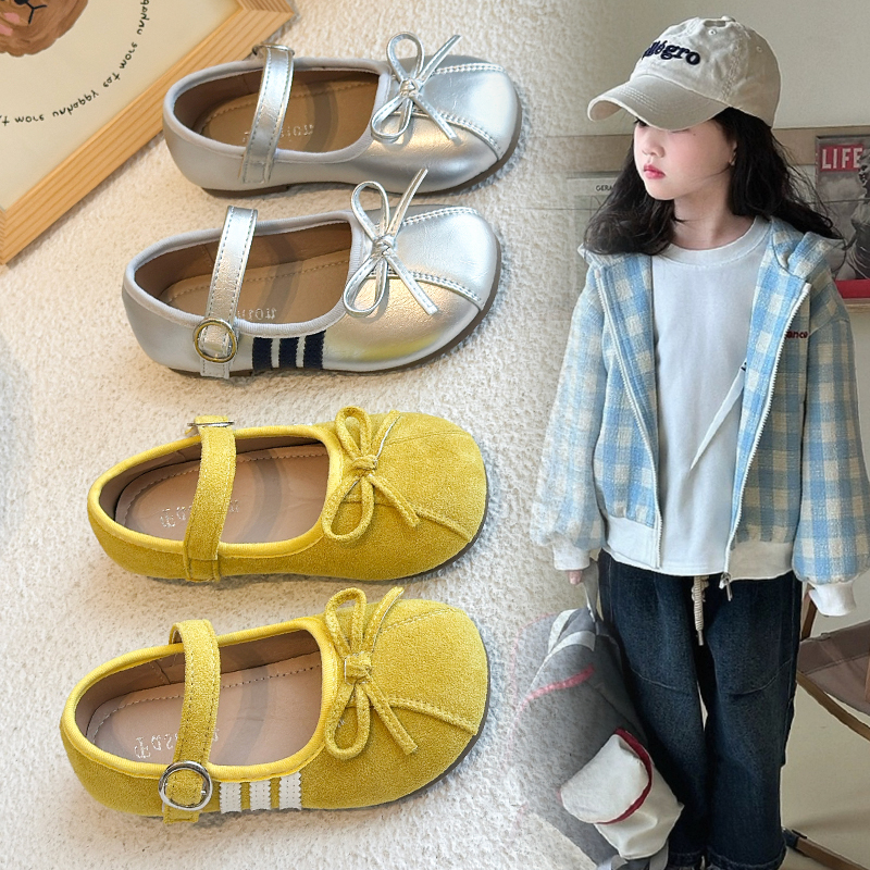 女童皮鞋女宝宝公主鞋2025春秋新款软底芭蕾鞋小童单鞋儿童德迅鞋