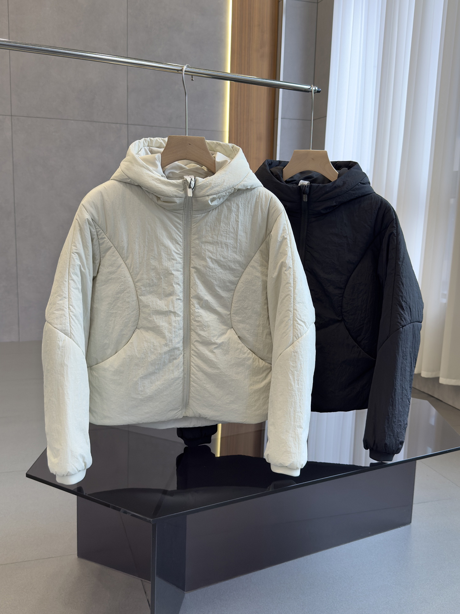 高定平替款.科技保暖P棉420T锦纶记忆面料女士连帽轻便棉服