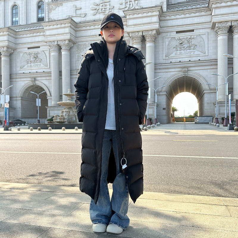 95白鸭绒[400+高充绒量]男女同款过膝长款羽绒服东北极寒零下40度